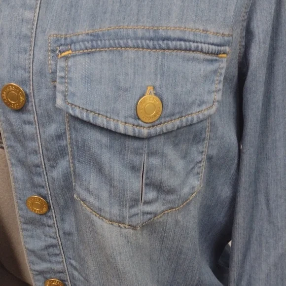 CAbi Light Blue Jean Jacket Style #6255 Western Rodeo Farm Festival - Picture 5 of 14